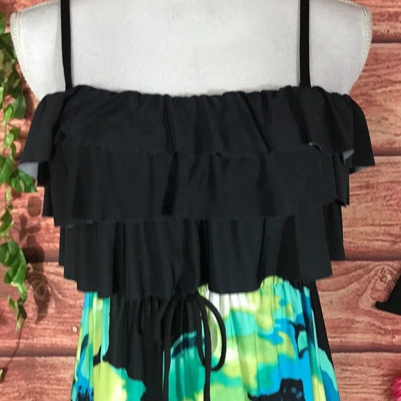 Floral Black and Blue Maxi Dress - Picture 5 of 12